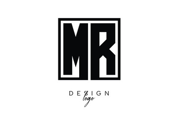 MR Double Letter Monogram Logo – Bold Square Typography Initials for Modern Branding, Identity & Professional Design