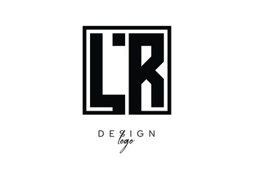 LR Double Letter Monogram Logo – Bold Square Typography Initials for Modern Branding, Identity & Professional Design