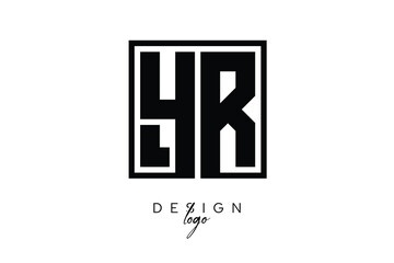 Obraz premium YR Double Letter Monogram Logo – Bold Square Typography Initials for Modern Branding, Identity & Professional Design