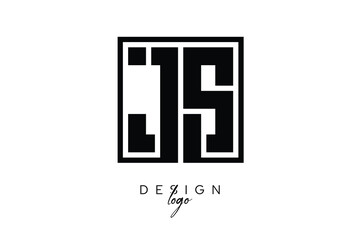 JS Double Letter Monogram Logo – Bold Square Typography Initials for Modern Branding, Identity & Professional Design