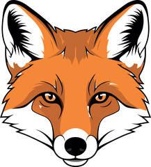 Obraz premium Stylized Fox Face Vector Illustration