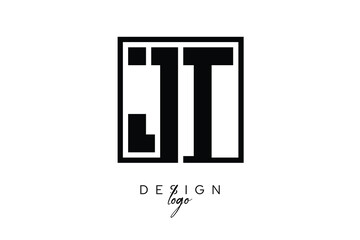 JT Double Letter Monogram Logo – Bold Square Typography Initials for Modern Branding, Identity & Professional Design