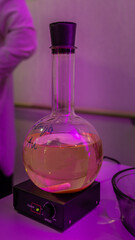 Science experiments in chemistry laboratory. Chemical sciences education concept.