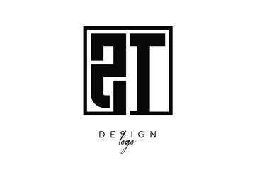 ZT Double Letter Monogram Logo – Bold Square Typography Initials for Modern Branding, Identity & Professional Design