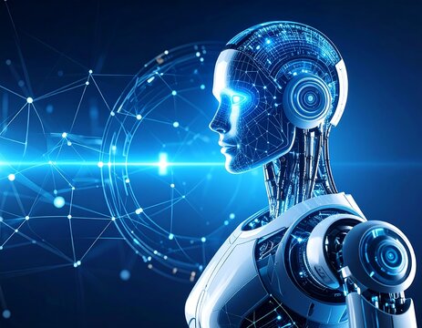 AI robot profile in a digital network