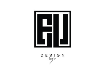 EV Double Letter Monogram Logo – Bold Square Typography Initials for Modern Branding, Identity & Professional Design