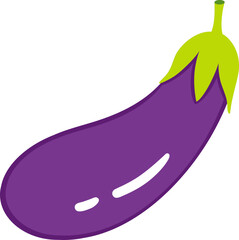 cute eggplant vegetable vector cartoon illustration