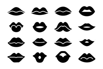 Fototapeta premium Set of lip icons for design and illustration