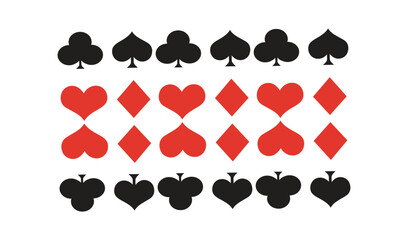 Playing card suits pattern with spades hearts diamonds and clubs