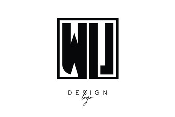 WU Double Letter Monogram Logo – Bold Square Typography Initials for Modern Branding, Identity & Professional Design