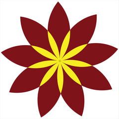 Flat flower. . Red flower symbol illustration background