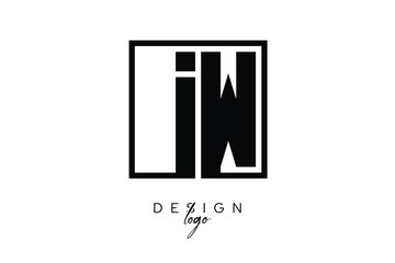 IW Double Letter Monogram Logo – Bold Square Typography Initials for Modern Branding, Identity & Professional Design