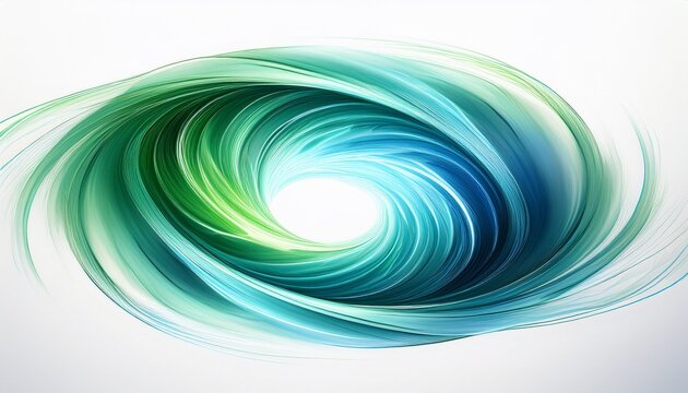 swirling blue and green light vortex isolated on white background - Powered by Adobe