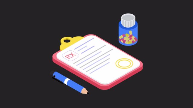Medical Prescription  Animation Alpha Channel