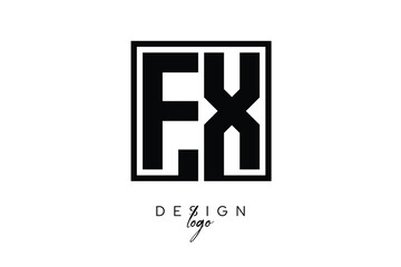 FX Double Letter Monogram Logo – Bold Square Typography Initials for Modern Branding, Identity & Professional Design