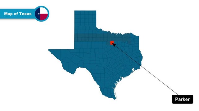 Parker Map Video, Texas map, Political Map of Texas, Texas United States, with all states, national flag and borders, travel, education, geography, and global studies.