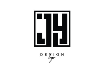 JY Double Letter Monogram Logo – Bold Square Typography Initials for Modern Branding, Identity & Professional Design