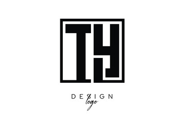 TY Double Letter Monogram Logo – Bold Square Typography Initials for Modern Branding, Identity & Professional Design