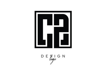 CZ Double Letter Monogram Logo &ndash; Bold Square Typography Initials for Modern Branding, Identity & Professional Design