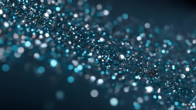 Teal glitter particles abstract