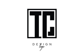 TC Double Letter Monogram Logo – Bold Square Typography Initials for Modern Branding, Identity & Professional Design