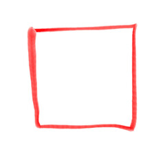 Red squares mark on transparent background. Red highlighter squares  icon, Hand drawn squares  highlighter line sketch