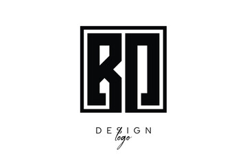 Fototapeta premium BD Double Letter Monogram Logo – Bold Square Typography Initials for Modern Branding, Identity & Professional Design