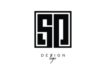 Fototapeta premium SD Double Letter Monogram Logo – Bold Square Typography Initials for Modern Branding, Identity & Professional Design