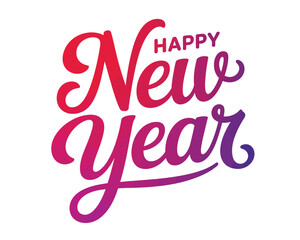 Happy new year festive greeting typography vector graphic scalableeps illustration silhouette vector illustration white background