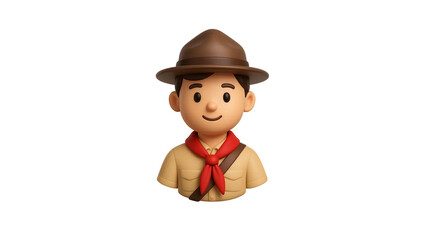 Obraz premium Man with scout uniform, 3D scout 
