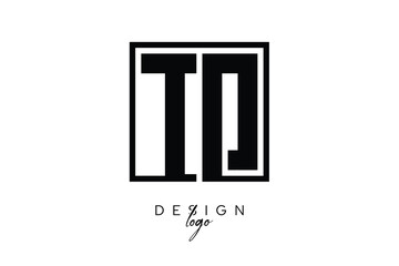 TD Double Letter Monogram Logo – Bold Square Typography Initials for Modern Branding, Identity & Professional Design