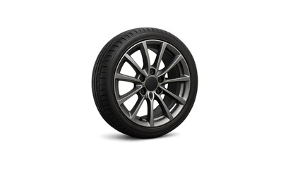 3D car wheel black