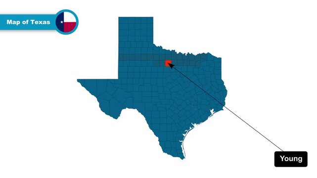 Young Map Video, Texas map, Political Map of Texas, Texas United States, with all states, national flag and borders, travel, education, geography, and global studies.