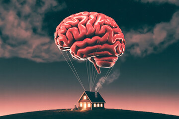 House Hanging From Brain