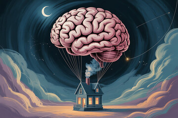 House Hanging From Brain