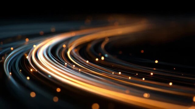 Data Stream: Illustrating the swiftness of digital data flow with bright lines weaving gracefully. Capturing the essence of speed and connectivity, this image offers a glimpse into the digital world.