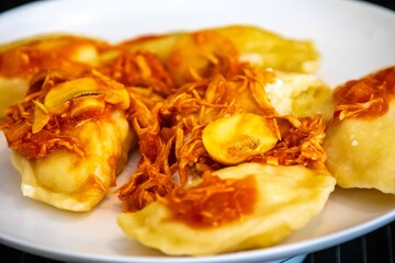 The best, most perfect, and most traditional Ukrainian food, known as perohê or pierog. Typical Christmas food. Mother's food. A fond memory.