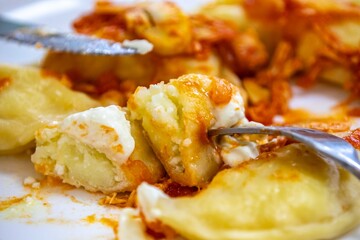 The best, most perfect, and most traditional Ukrainian food, known as perohê or pierog. Typical Christmas food. Mother's food. A fond memory.
