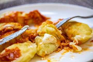 The best, most perfect, and most traditional Ukrainian food, known as perohê or pierog. Typical Christmas food. Mother's food. A fond memory.
