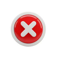 Obraz premium cross wrong sign 3d icon isolated on transparent background png