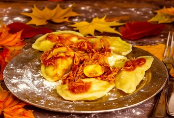 The best, most perfect, and most traditional Ukrainian food, known as perohê or pierog. Typical Christmas food. Mother's food. A fond memory.