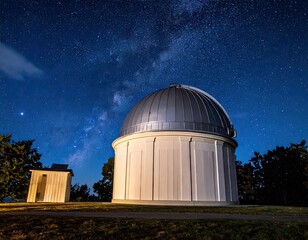 Obraz premium Night Sky Observatory Milky Way Stars Dome Building