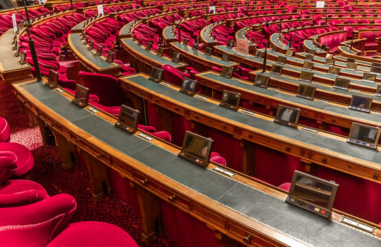 Senate of french republic, interiors decors, Paris, France
