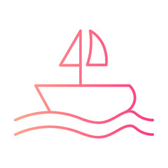 Fototapeta premium sailboat gradient icon