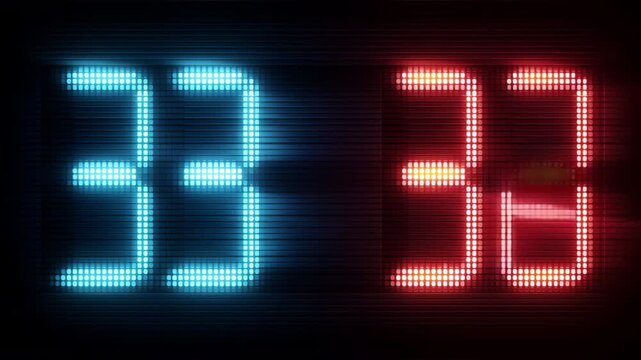 LED点列の画面で数字88が明るく輝く