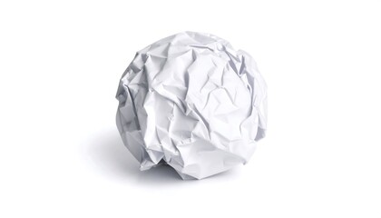 Obraz premium Crumpled white paper ball