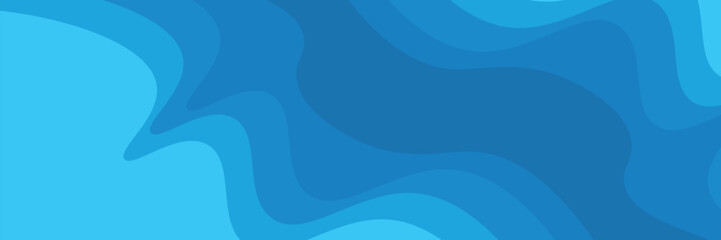 Blue abstract background in paper cut style. Water wavy paper layers for World Oceans Day June 8.vector illustration