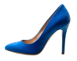 Elegant blue high heel shoe isolated on transparent background