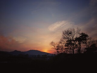 sunset in the mountains