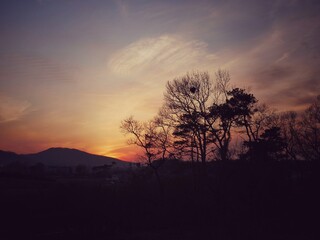 sunset in the mountains